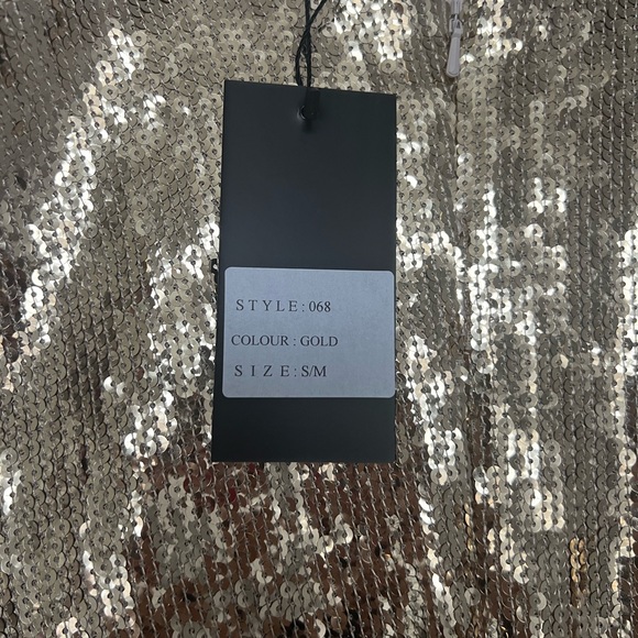 Nadine Merabi Gold Sequins Dress Size Small - Picture 4 of 6